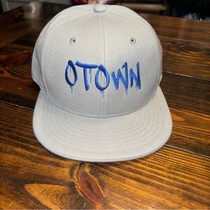 KBETHOS Gray Cap‎ with Blue O Town graffiti embroidered